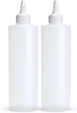 Condiment Squeeze Bottles, 8 OZ Empty Squirt Bottle with Twist Top Cap, Leak Pro