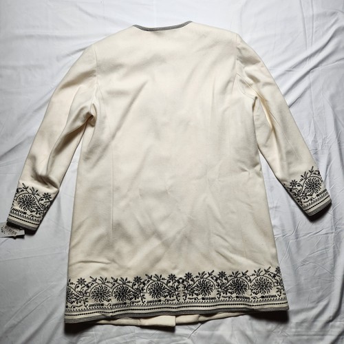 NWT Peter Nygard Women's 16 Wool Blend Embroidered Elegant Jacket Ivory - Picture 2 of 14
