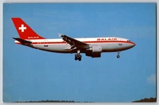 BALAIR AIRBUS A310-322 @ ZURICH 1986 aviation airline Postcard