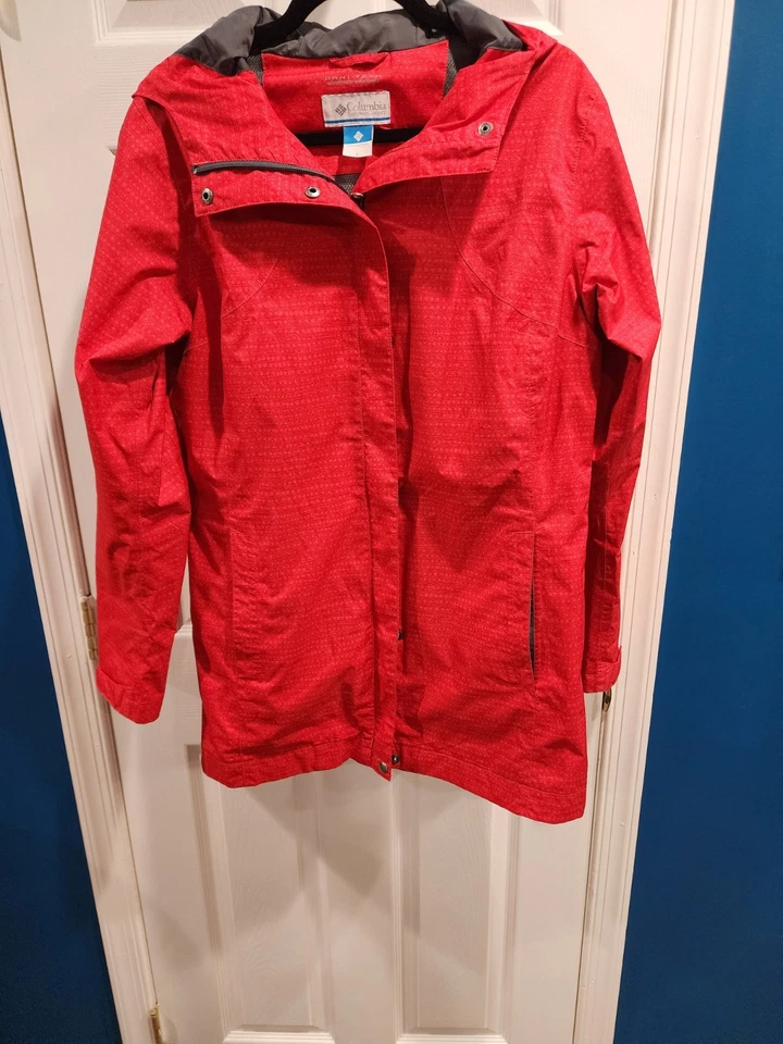 Chaqueta con Capucha Columbia Omni-Tech Empacable Impermeable Talla L Roja Foto 4 de 4