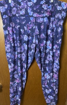 Athleta Salutation Stash Pocket 3X Tight Leggings  Floral Printed Purples