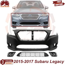 Front Bumper Cover Primed & Lower Grille Kit For 2015-2017 Subaru Legacy