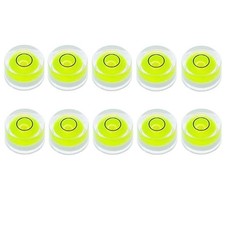 10Pcs Small Circular Bubble Level 10x6mm Mini Round Bullseye Spirit Levels Me...