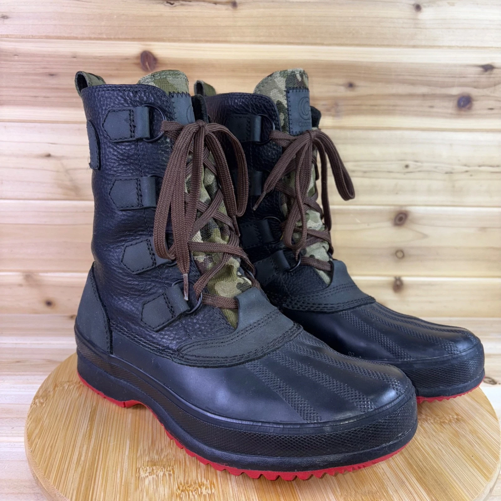 Concepts x Sorel Boots Mens 8 Kitchner Black and Camouflage Leather Waterproof