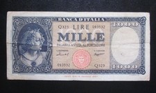 1959 ITALY 1000 LIRE BANKNOTE P-88c Banca D Italia VF/F+ Note