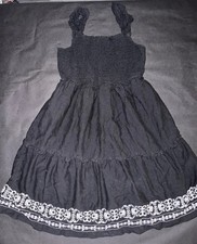 Old Navy Tier Embroidered Fit Flare Dress Black XL 14/16