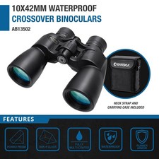 Barska Rubber Coat Crossover 10x 42mm Waterproof Binoculars Strap Case Bag