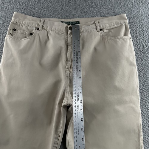 Lauren Ralph Lauren Womens Pants Beige Size 14 Cropped High Rise 100% Cotton - Picture 8 of 17