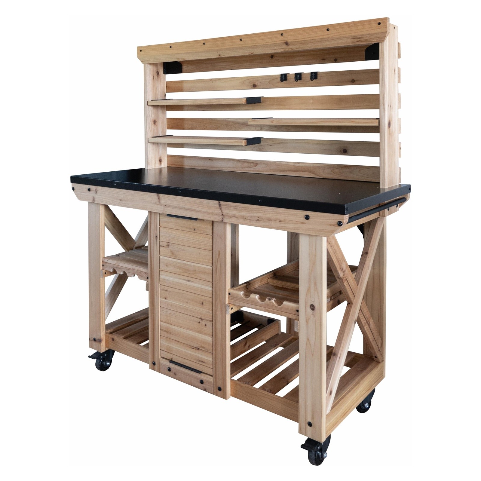 Backyard Discovery 48" Cedar Wood Buffet Hutch with Wine Rac