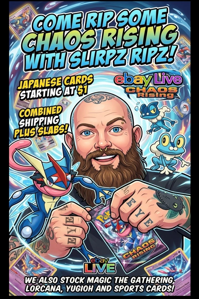 $1 starts, combined shipping, POKEMON CHAOS RISING , RAWS , SLABS and more!