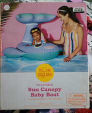 Baby Inflatable Pool Float with Sun Protection Canopy Toddlers Swim Float Boat