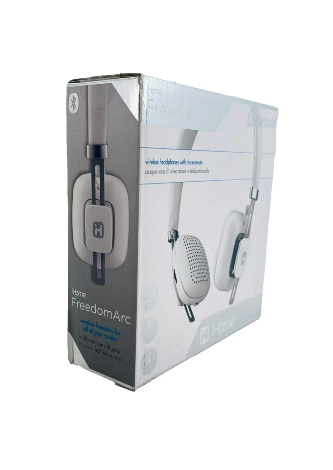 Cuffie Bluetooth Wireless Over-Ear iHome iB81BC Con Microfono Bianche - Immagine 4 di 4