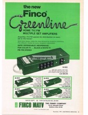 1971 FINCO Greenline TV FM Amplifiers Vintage Ad 