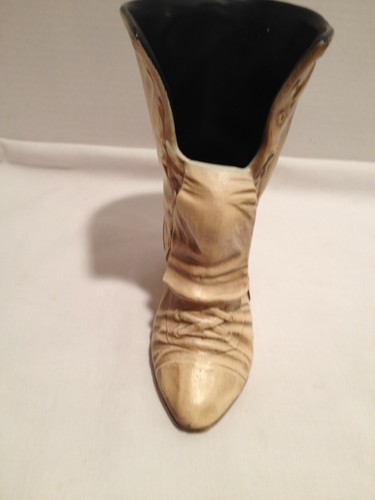 Royal Haeger Pottery High Top Boot Vase / Planter Light Brown / Beige - Picture 7 of 7