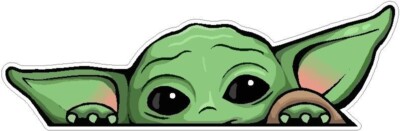 Peeking Baby Yoda - Star Wars The Mandalorian - Sticker / Decal