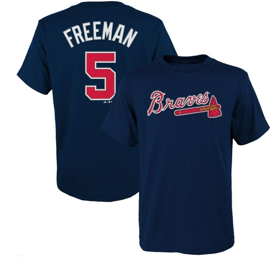 Majestic Youth Freeman #5 Atlanta Braves Short Sleeve Crew T