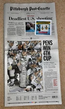 2016 PITTSBURGH PENGUINS Post-Gazette Entire Newspaper PENS WIN 4TH CUP Stanley