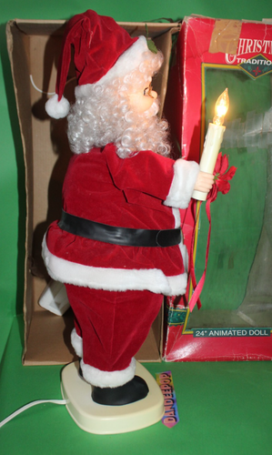 1992 Christmas Traditions Motrix Industries 24" Animated Santa With Candle Light - Picture 5 of 13