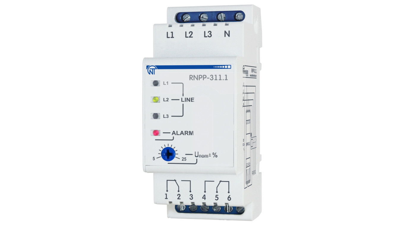 Phase sequence, loss and unbalance relay 2P 400V RNPP-311.1 /T2UK