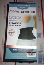 COPPER FIT Core Shaper Waist Shaping Back Supporting Size L/XL 34"-42" Charcoal