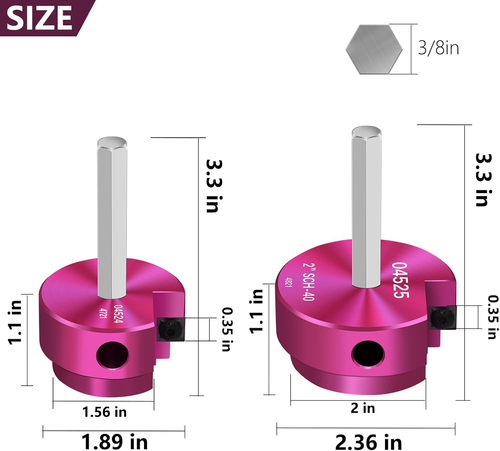 PVC Fitting Saver 1-1/2 & 2 Zoll Kopf, PVC Rohr Reibahle Muffenschoner mit 3/8 Zoll - Bild 4 von 12