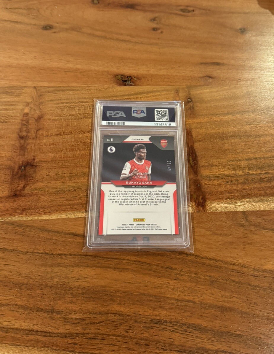 Bukayo Saka 2020-21 Panini Chronicles Prizm Rookie Blue Prizm /49