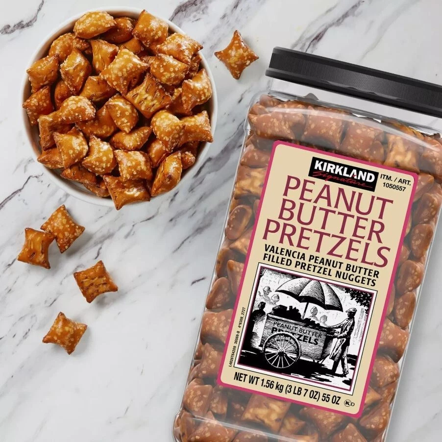 NEW Kirkland Peanut Butter Filled Pretzel Nuggets - 55oz/Jar Salty Snacks - Image 3 of 4