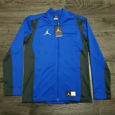 NIKE Air Jordan Flight Knit Full Zip Warmup Jacket Mens SMALL Blue Basketball