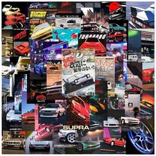 50 x Japanese Retro Sport Car Magazine Covers Decal Sticker Set Pack Vinyl JDM