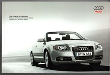 Audi A4 Cabriolet 2008 UK Market Brochure Sport S Line Special Ed S4 Convertible