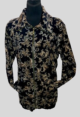 Style & Co Sport Jacket Women's Size Large Boho Full Zip Up  Lightweight
