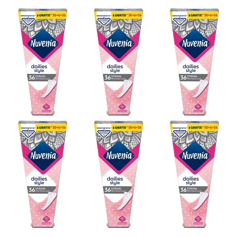 2 pacchi (72 Proteggi Salva Slip) Nuvenia Dailies Style String Salvaslip Trasp. - Immagine 2