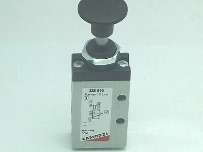 Camozzi 338-910 3/2 Bi Stable,1/8 Bsp Manual Push 2 Position Pull ,Panel Mount