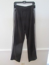 Adidas Black  White Women's Track Pants Elastic Waist XL Zipper Pockets