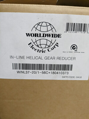 NEW! Helical Inline Speed Reducer, 56C Input Flange, 20:1 Ratio