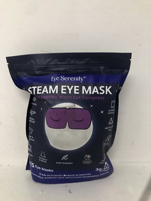 Eye Serenity Steam Eye Mask Self Heating Warm Eye Compress 15 Eye Masks 1 Bag