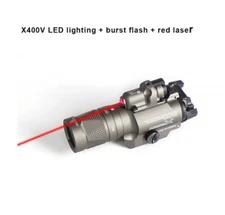 Tactical Flashlight X400V LED Light Burst flash Red laser Hunting Light