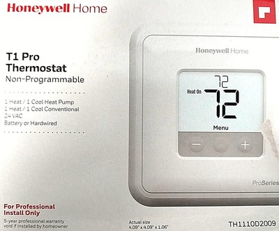 Honeywell TH1110D2009 T1 Pro Non Programmable Thermostat 1H/1C Heat Pump  1°F 85267344920 | eBay
