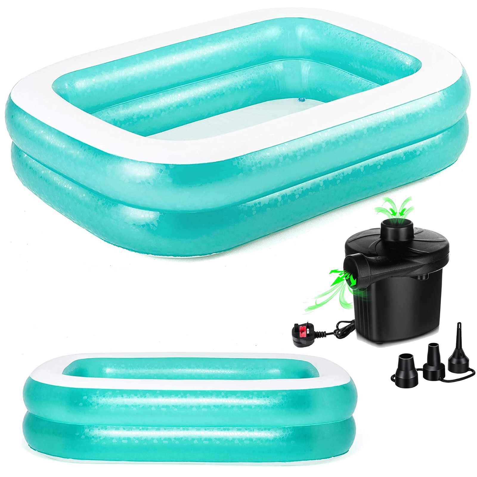 Piscina de remo familiar rectangular inflable Bestway 79""x59""x20"" y bomba