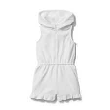 JANIE AND JACK Girl's White Hooded Terry Cloth Summer Romper Swim Cover Up 4T