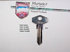 Key Blank for Vintage Jaguar, Sterling, Pantera, & Others (see code series) FC2