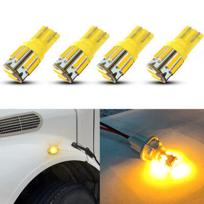4Pcs Amber Front Fender Side Marker Signal Bulbs For 2002-2019 Freightliner M2