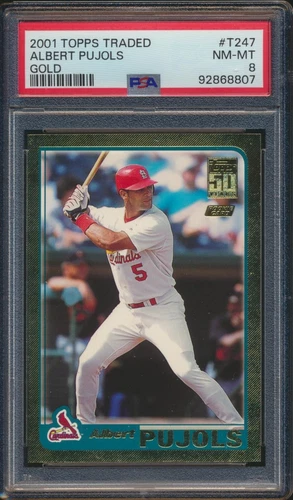 2001 Topps Gold Albert Pujols T247 RC St Louis Cardinals PSA 8 DEAD CENTERED