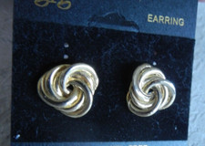 Gold Swirl Knot Pierced Post Earrings
