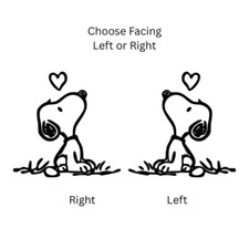 Dog Looking Up At A Heart Decal Sticker Laptop Window Mirror