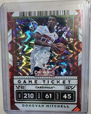2020 Contenders Draft Donovan Mitchell Game Ticket Green Explosion Variation