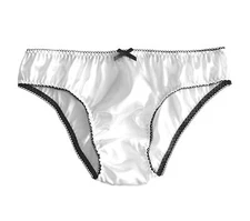 White Satin Frilly Sissy Panties Bikini Knicker Underwear Briefs Size 10-20