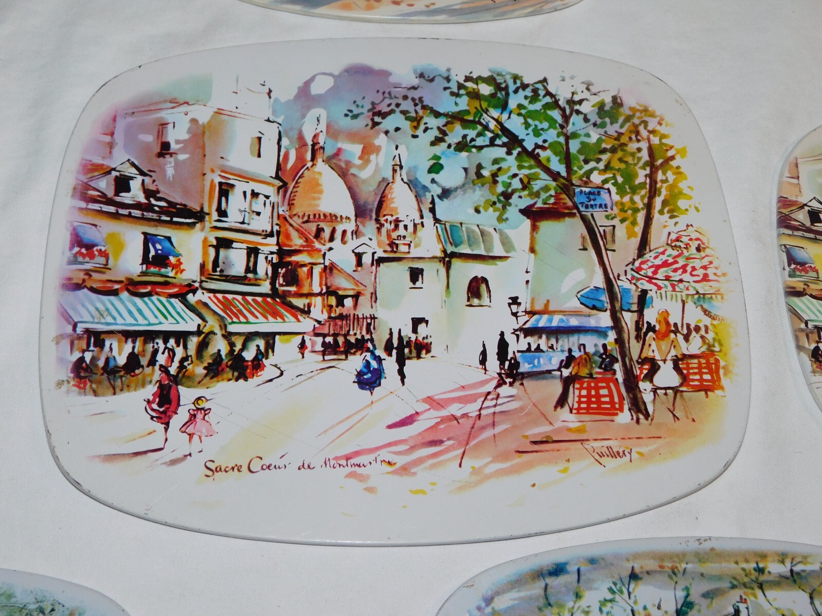 VTG WORCESTER PARIS SCENE TABLE PLACEMATS PUILLERY NOTRE DAME METAL