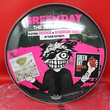 Green Day Saviors Tour Remo Drumhead Digital Auto RARE Limited Quantity