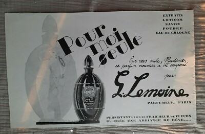 Perfume Paper Advertising. Ad Lemoine Pour moi sola perfume from 1928